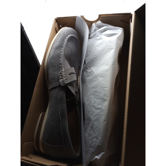 NEW Nwt Madden NYC Slip On Sz 9 Penny Loafers Shoe Men's Gray Suede Look Leather - Picture 5 of 10